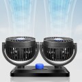 Quạt đôi mini xoay 360 độ 12V-24V tiện ích trên ô tô, Loại 24V cắm tẩu (dùng cho xe tải 2 bình ắc quy lớn)	