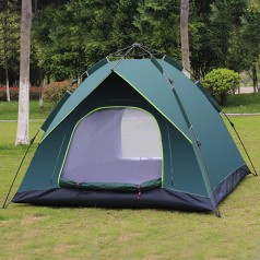 Lều cắm trại tự bung 210 x 200 x 135 cm cho 4 người chống nước, Màu xanh rêu