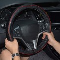 Bọc vô lăng da cao cấp êm ái, chống bám mồ hôi, Màu đen chỉ xanh