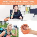 Quạt đeo cổ, quạt sạc tích điện mini cầm tay, Màu cam