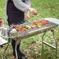 Bếp nướng than hoa BBQ ngoài trời gấp gọn chân cao tiện dụng