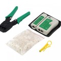 Bộ kìm bấm dây mạng đa năng kèm hộp test mạng và 50 đầu bấm