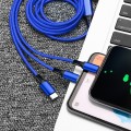 Cạp sạc 3 đầu sạc USB micro, type C, Lightning trong 1 bọc dây dù cao cấp