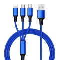 Cạp sạc 3 đầu sạc USB micro, type C, Lightning trong 1 bọc dây dù cao cấp