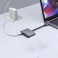 Bộ chuyển đổi USB Type C 3in1 sang HDMI, USB 3.0 tiện lợi