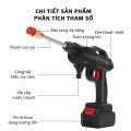 Máy rửa xe cầm tay mini gia đình công suất cao 400W 2 pin sạc