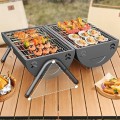 Bếp nướng than hoa BBQ 2 ngăn đa năng gấp gọn
