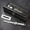 Hộp đựng đồng hồ 6 ngăn có nắp kính chống bụi cao cấp