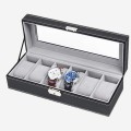 Hộp đựng đồng hồ 6 ngăn có nắp kính chống bụi cao cấp