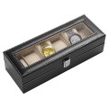 Hộp đựng đồng hồ 6 ngăn có nắp kính chống bụi cao cấp