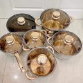 Bộ nồi đáy từ 6 món dùng được cho mọi loại bếp kèm vung kính