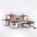 Bộ nồi đáy từ 6 món dùng được cho mọi loại bếp kèm vung kính