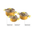 Bộ nồi Anod SH6634 chịu nhiệt kèm nắp kính sang trọng 