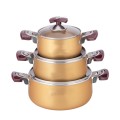 Bộ nồi Anod SH6634 chịu nhiệt kèm nắp kính sang trọng 