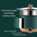 Nồi lẩu điện mini chống dính 2 tầng kèm giá hấp tiện lợi