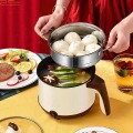 Nồi lẩu điện mini chống dính 2 tầng kèm giá hấp tiện lợi
