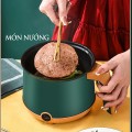 Nồi lẩu điện mini chống dính 2 tầng kèm giá hấp tiện lợi