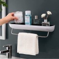 Kệ để đồ nhà tắm kèm thanh inox treo khăn tiện dụng, sang trọng