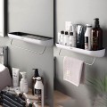 Kệ để đồ nhà tắm kèm thanh inox treo khăn tiện dụng, sang trọng