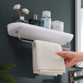 Kệ để đồ nhà tắm kèm thanh inox treo khăn tiện dụng, sang trọng