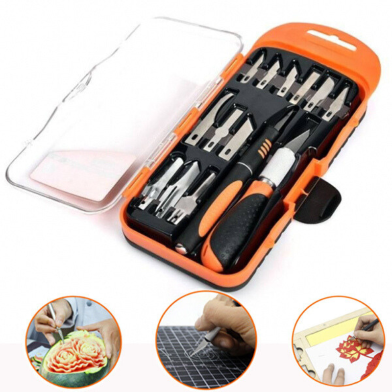 Bộ dao 14 chi tiết chuyên điêu khắc, chạm, trổ, tách, ghép