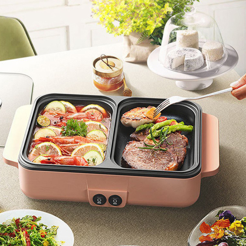 Nồi lẩu nướng mini 2 trong 1 siêu tiện lợi