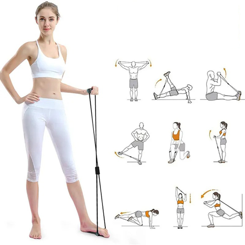 Dây kéo cao su đàn hồi kháng lực số 8 hỗ trợ tập luyện yoga tại nhà hiệu quả