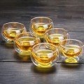 Bộ ấm pha trà đế nến thủy tinh chịu nhiệt tốt có lõi lọc, Bộ ấm chén không khay (Có quai)