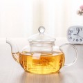 Bộ ấm pha trà đế nến thủy tinh chịu nhiệt tốt có lõi lọc, Bộ ấm chén không khay (Có quai)